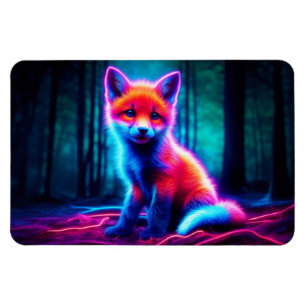 Íman Raposa brilhante de fantasia bonita com aura biolu