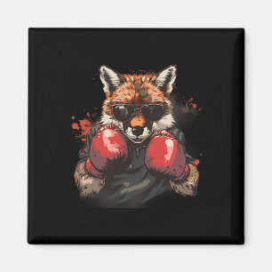 Íman Raposa de Boxe com Luvas de Boxe Kickboxing Caixa