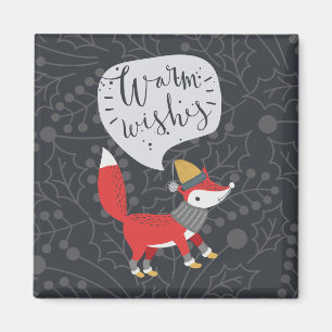 Íman Raposa De Natal Gelada Fox Art Cute Fox Pi