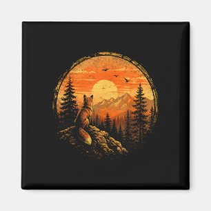 Íman Raposa pôr do sol montanha floresta natureza selva