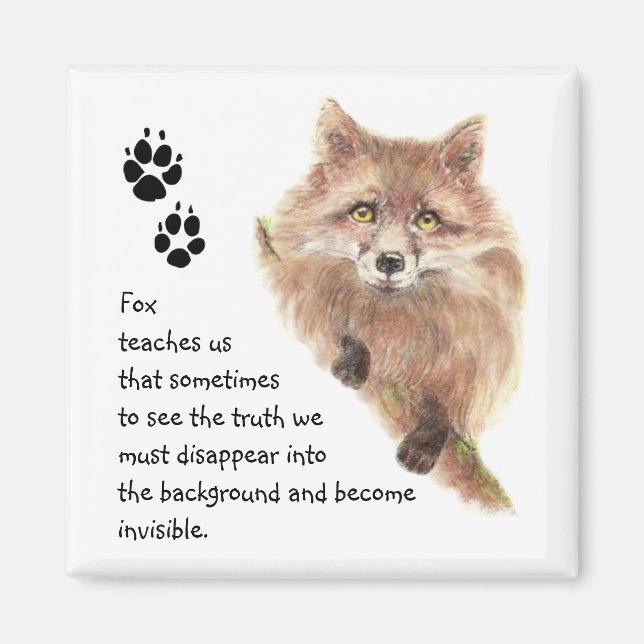 Íman Raposa, Totem Animal, Guia Espiritual, Símbolo (Frente)