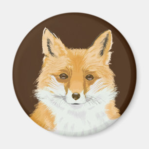 Íman Raposa Vermelha Bonita - transparente em castanho.