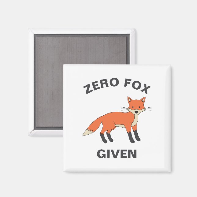 Íman Raposa Zero Dada Engraçada Animais Selvagens De Sa (Front/Back)