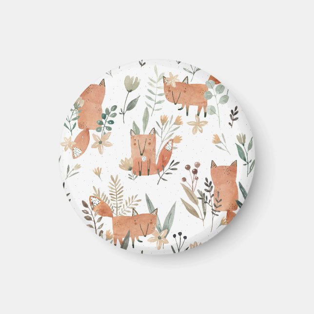 Íman Raposas nos prados: Aquarela sem costura (Frente)