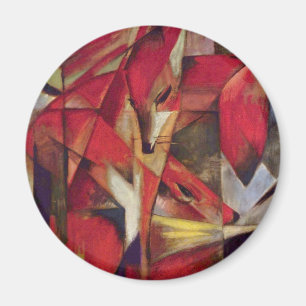 Íman Raposas por Franz Marc, Arte Cubista Abstrato Vint