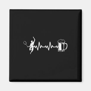 Íman Raquete de Badminton - Coração Batendo Ekg Badmint