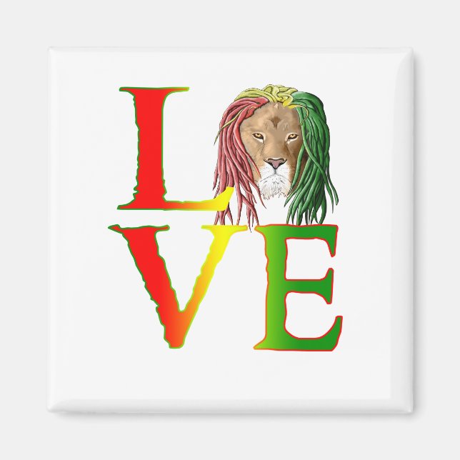 Íman Rasta Lion Jamaican Reggae Love (Frente)