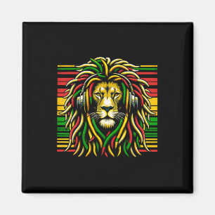 Íman Rasta Raggae Jamaica Lion Do Fone De Ouvido Sobre 