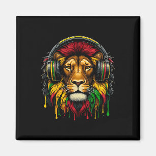 Íman Rasta Raggae Jamaica Music Fones de ouvido Lion Of
