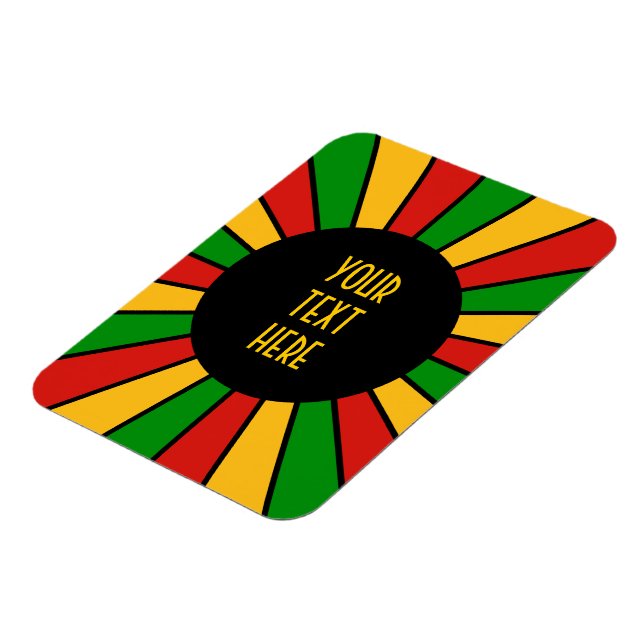 Íman RASTAFARI FLAG BOTON RAYS + seu sinal ou monograma (Left Side)