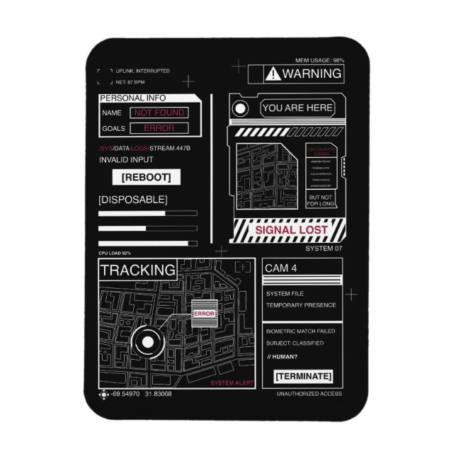 Íman Rastreamento - Design de Streetwear Techno-Brutali (Vertical)