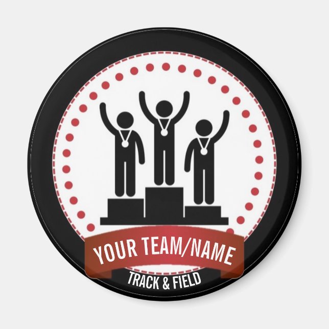 Íman Rastreamento e campo preto - nome vermelho (Frente)