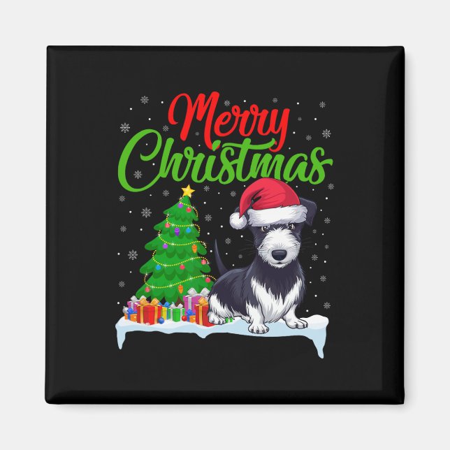 Íman Rat Terrier Cog Árvore De Natal Luz Engraçado Xmas (Frente)