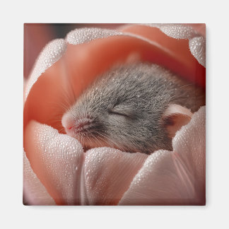 Íman Rato de Colheita Adormecido Dentro de uma Tulipa C