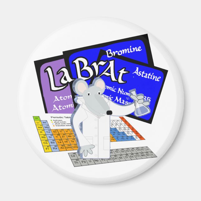Íman Rato de laboratório com elementos da Mesa periódic (Frente)