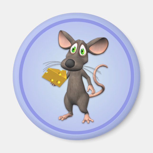 Íman Rato De Toon Com Magneta De Queijo (Frente)