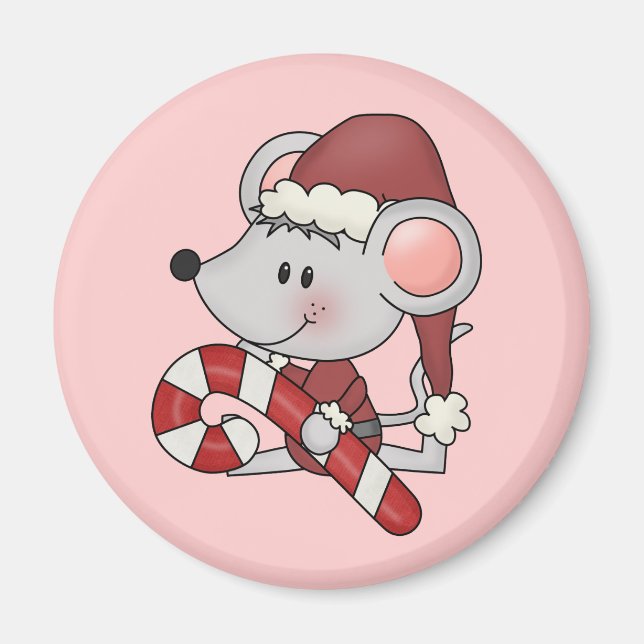 Íman Rato do Natal com bastão de doces (Frente)