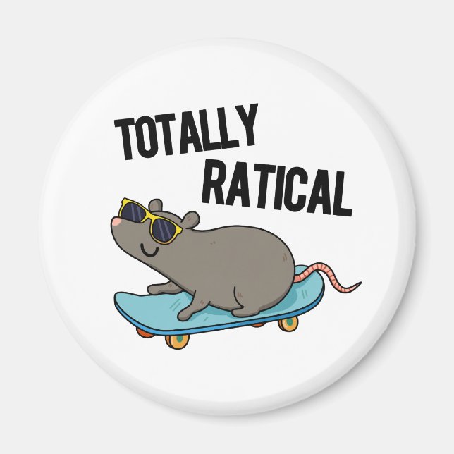 Íman Rato Funny Rat Pun Totalmente Ratical (Frente)