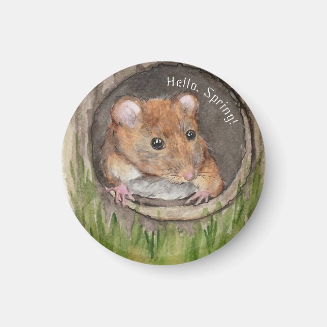 Íman Rato Rustic Watercolor (Frente)