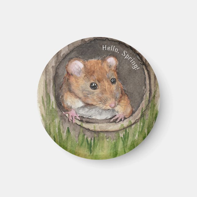 Íman Rato Rustic Watercolor (Frente)