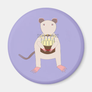 Íman Rato Siamês com Bolo de Aniversário