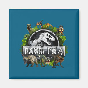 Íman Rawr Eu Estou No Meu 4º Aniversário T Rex Dinossau