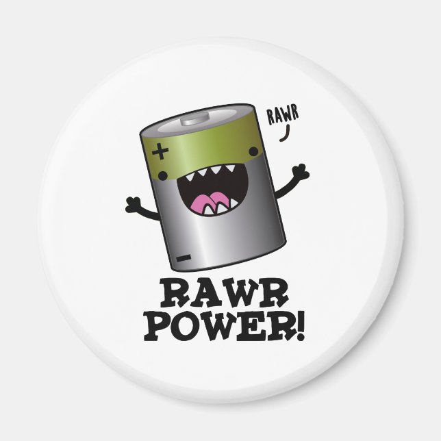 Íman Rawr Power Funny Battery Pun (Frente)