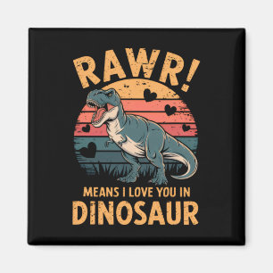 Íman Rawr Significa Que Eu Te Amo Em Dinossauro Vintage