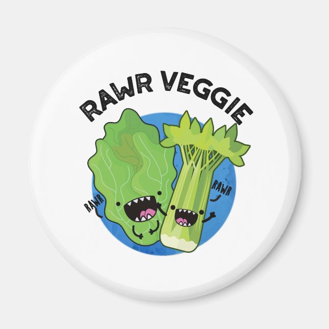 Íman Rawr Veggie Funny Comida Pun (Frente)