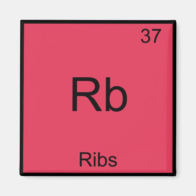 Íman Rb - Símbolo de Elemento de Química da Ribs Engraç (Frente)