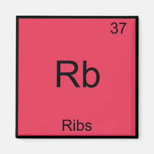 Íman Rb - Símbolo de Elemento de Química da Ribs Funn