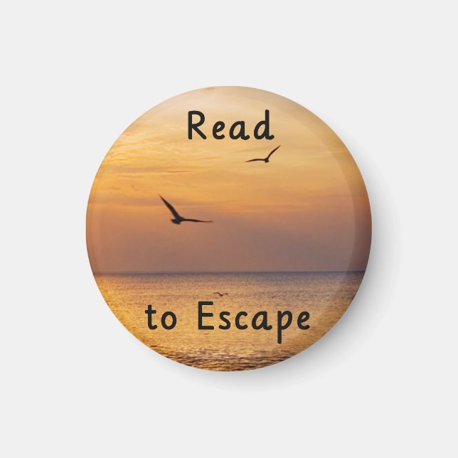 Íman Read to Escape Magnet | Book Lover Reading Quote (Frente)