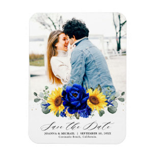 Íman Real Blue Rustic Sunflower Modern Salve a data