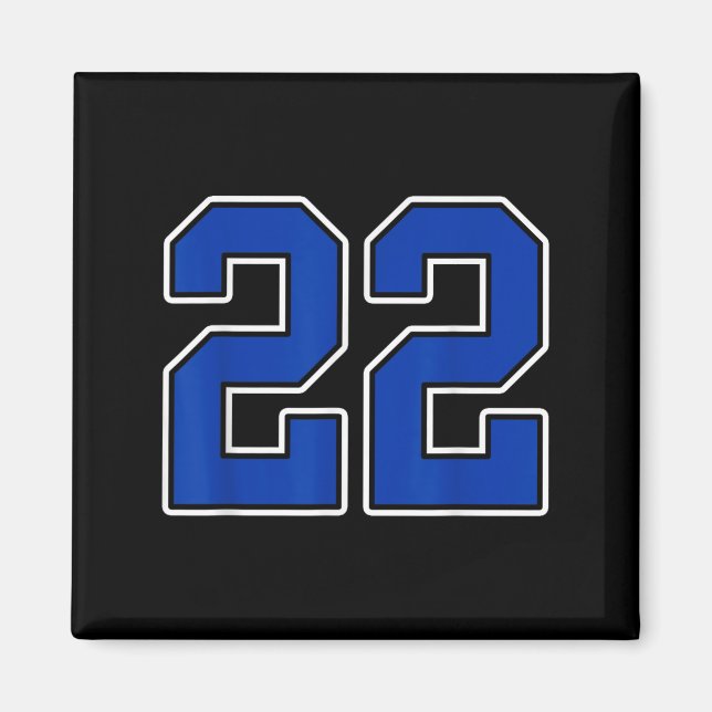 Íman Real Blue White Number 22 Jersey Player Uniform # (Frente)