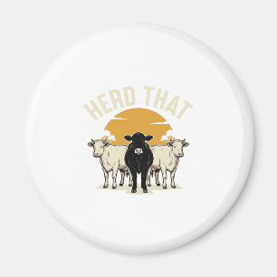 Íman Rebanho da Vaca Engraçada Desenho de Gravura Vinta