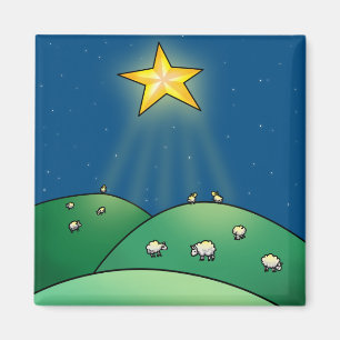Íman Rebanho dos carneiros sob a estrela do Natal