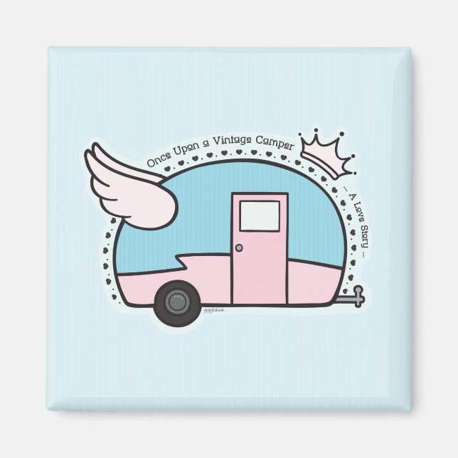 Íman Reboque Vintage Camper (Frente)