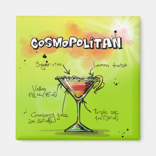 Íman Receita cosmopolita - presente do cocktail