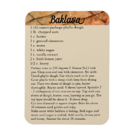 Íman Receita de Baklava Ímã Geladeira Confeitaria de Fe