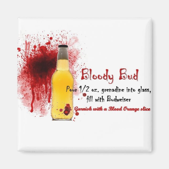 Íman Receita de Bebida Bloody Bud (Frente)