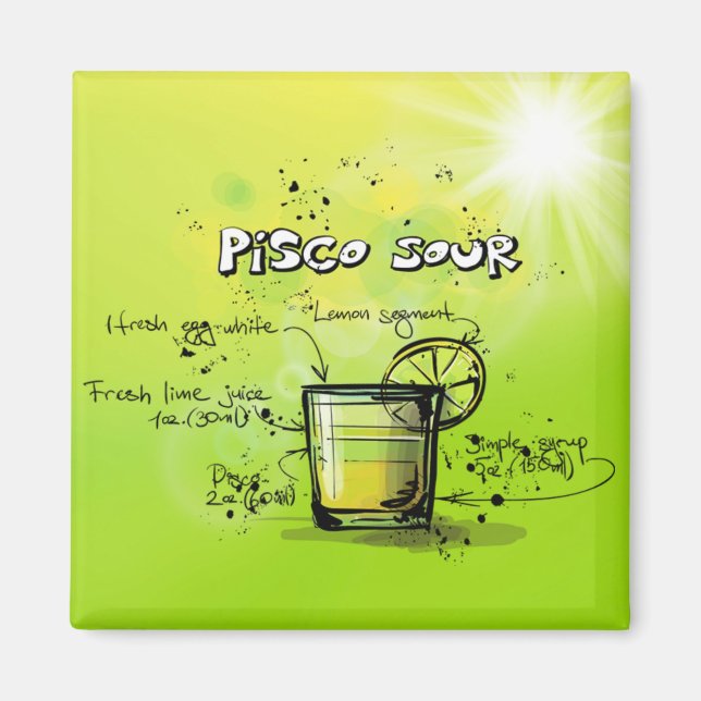 Íman Receita de Cocktail Bebida (Frente)