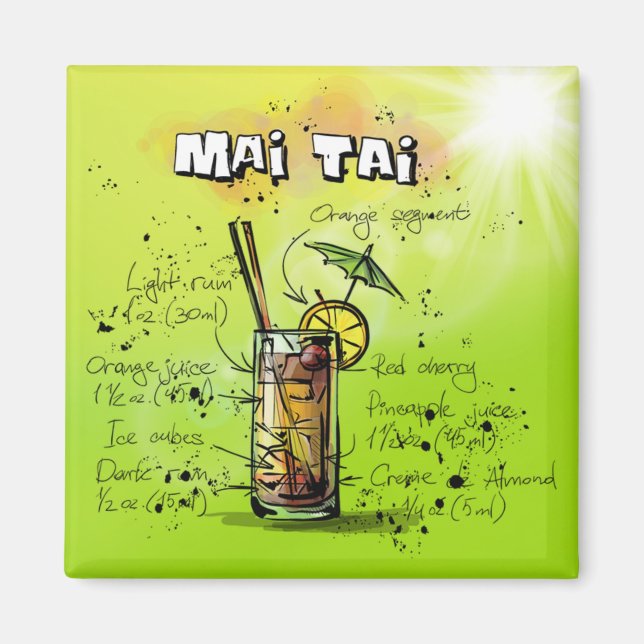 Íman Receita de Cocktail Tropical (Frente)