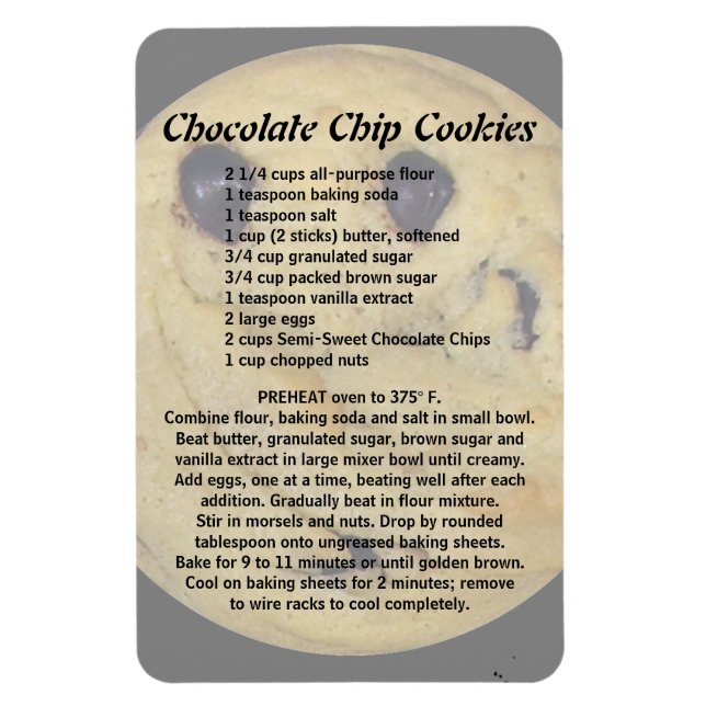 Íman Receita de Cookie Chip Chocolate (Vertical)