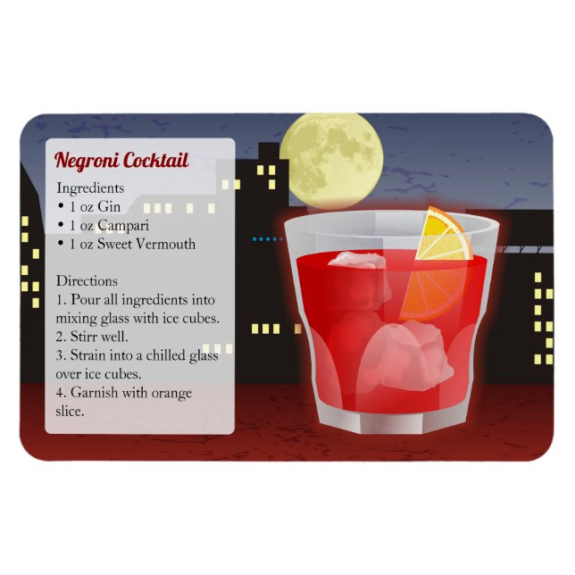 Íman Receita de Coquetel Negroni (Horizontal)