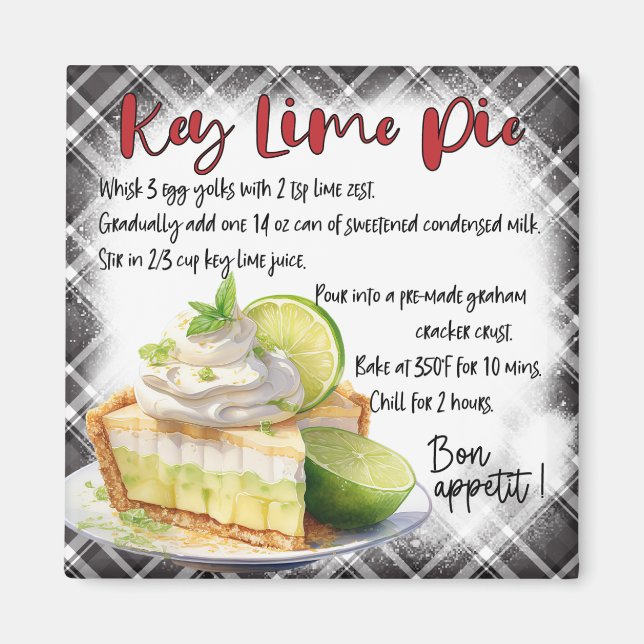 Íman Receita de Torta de Limão Key (Frente)