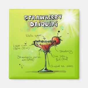 Íman Receita do daiquiri de morango - presente do