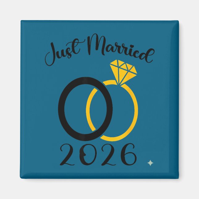 Íman Recém-casados 2026 aliança de casamento lua de mel (Frente)