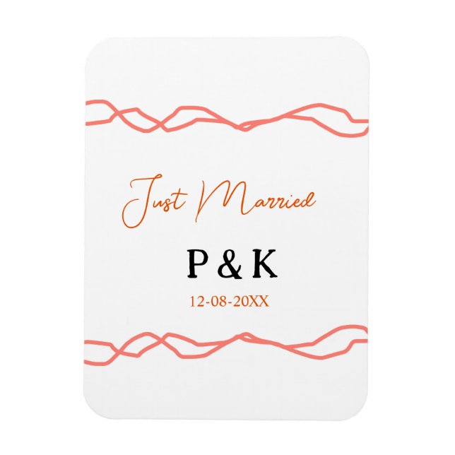 Íman Recém-casados adicionar nome da data de casamentor (Vertical)