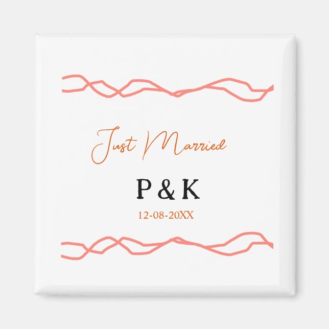 Íman Recém-casados adicionar nome da data de casamentov (Frente)