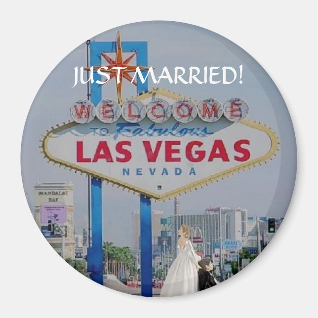 Íman RECEM CASADOS! No Fabuloso Botão Las Vegas (Frente)